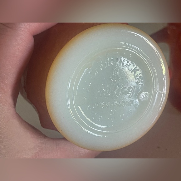 Vintage Anchor Hocking Fire King Orange Ombre Kimberly Diamond Mugs Set of 2 - Picture 7 of 7